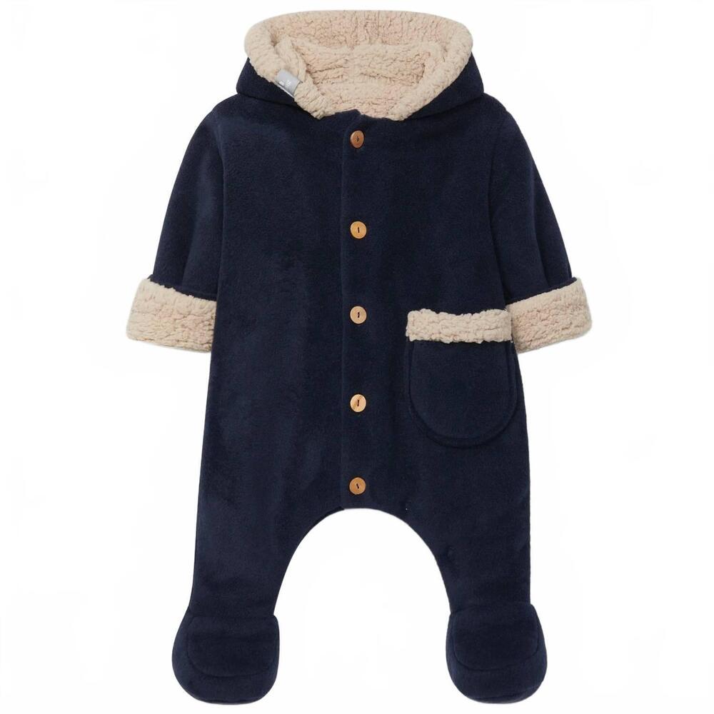 NEW SNUG kid's plush long sleeve hooded coverall in black